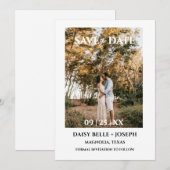 Modern Script Photo Wedding Save The Date Einladung (Vorne/Hinten)