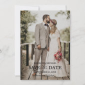 Modern Script Photo Wedding Save The Date Einladung (Vorderseite)