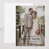 Modern Script Photo Wedding Save The Date Einladung (Vorne/Hinten)