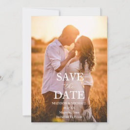 Modern Script Photo Wedding Save The Date Einladung