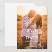 Modern Script Photo Wedding Save The Date Einladung (Vorne/Hinten)