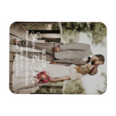 Modern Script Photo Wedding Save The Date Magnet (Horizontal)
