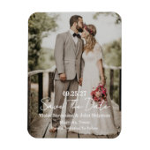 Modern Script Photo Wedding Save The Date Magnet (Vertikal)