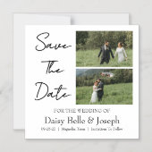 Modern Script Photo Wedding Save The Date Magneteinladung (Vorderseite)