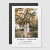 Modern Script Photo Wedding Save The Date Magneteinladung (Vorne/Hinten)