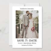 Modern Script Photo Wedding Save The Date Magneteinladung (Vorderseite)