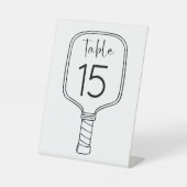 Modern Script Pickleball Brautparty Table Sign Sockelschild (Vorderseite)