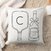 Modern Script Pickleball & Prosecco Monogram Kissen (Decke)