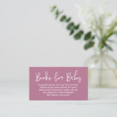 Modern Script pink Baby shower Book Request Begleitkarte (Stehend Vorderseite)