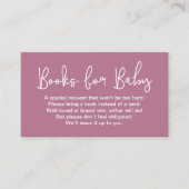 Modern Script pink Baby shower Book Request Begleitkarte (Vorderseite)