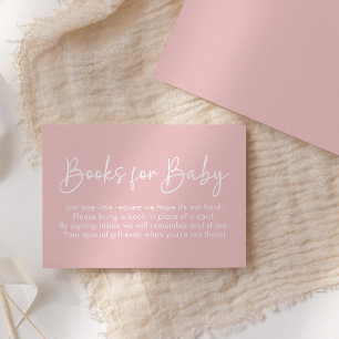 Modern Script Pink Oh Baby einfache Bücher für Bab Begleitkarte