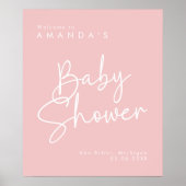 Modern Script Pink Oh Baby Simple Welcome Poster (Vorne)