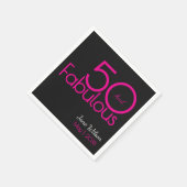 Modern Script Pink Schwarz Fabelhaft 50. Geburtsta Serviette (Ecke)