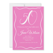 Modern Script Pink White 50. Geburtstag 