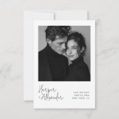 Modern Script Polaroid Photo Wedding Save the Date (Vorderseite)