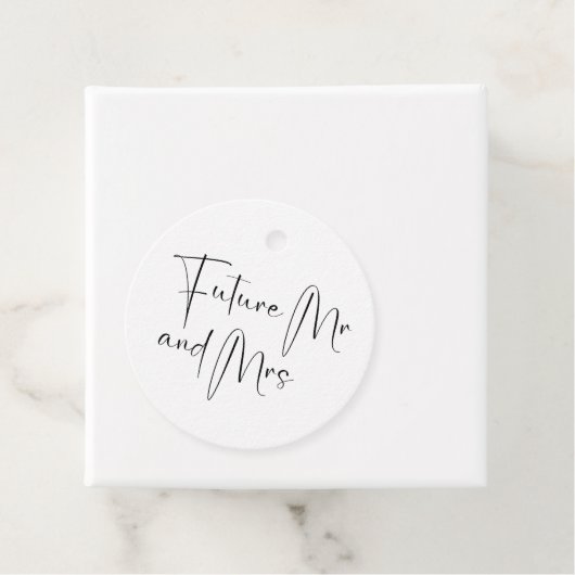 Modern Script Polterabend Future Mr. und Mrs. Geschenkanhänger (Beispiel)