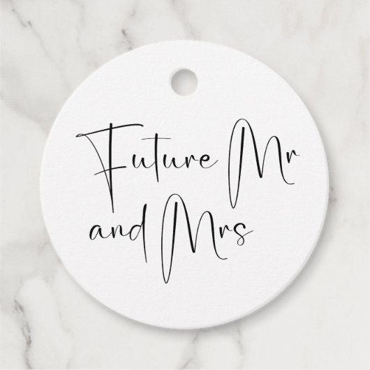 Modern Script Polterabend Future Mr. und Mrs. Geschenkanhänger (Vorderseite)