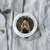 Modern Script Proud Dad Senior Photo Graduation  Button (Beispiel)