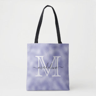 Modern Script Purple Foil Monogram Tasche
