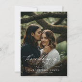 Modern Script QR Code Boho Minimalist Wedding Einladung (Vorderseite)