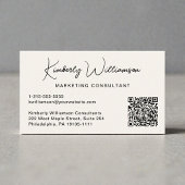 Modern Script QR Code Professional Visitenkarte