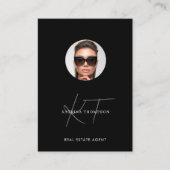 Modern Script Real Anwesen Foto Realtor QR Code Visitenkarte (Vorderseite)