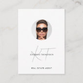 Modern Script Real Anwesen Foto Realtor QR Code Visitenkarte (Vorderseite)