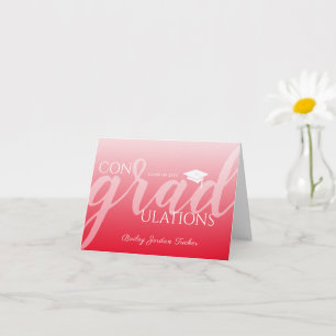 Modern Script Red Abschluss gratuliert Karte