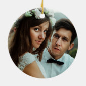 Modern Script Red | Erste Weihnachten Herr und Fra Keramik Ornament (Hinten)