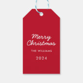 Modern Script Red Mercury Custom Geschenkanhänger (Rückseite)