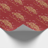 Modern Script Red Mercury Custom Geschenkpapier (Ecke)