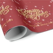 Modern Script Red Mercury Custom Geschenkpapier (Rolleneckpunkt)