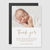 Modern Script Religious Baptism Danke You Card Magnetkarte (Vorne/Hinten)
