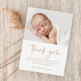 Modern Script Religious Baptism Danke You Card Magnetkarte