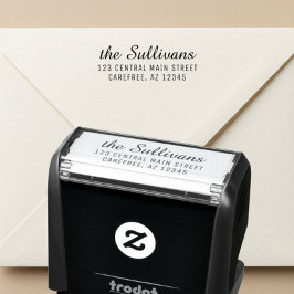 Modern Script Return Address Stamp for Invitations Permastempel