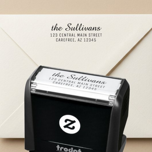 Modern Script Return Address Stamp for Invitations Permastempel