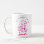 Modern Script Rosa Western Disco Cowgirl BFF Kaffeetasse (Links)