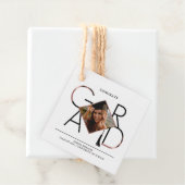 Modern Script Rose Gold Tassel Grad Foto Frame Geschenkanhänger (Beispiel)