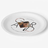 Modern Script Rose Gold Tassel Grad Foto Frame Pappteller (Schrägansicht)