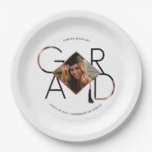 Modern Script Rose Gold Tassel Grad Foto Frame Pappteller (Vorderseite)