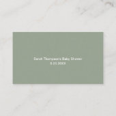Modern Script Sage Green Baby Dusche Buchanfrage Begleitkarte (Rückseite)