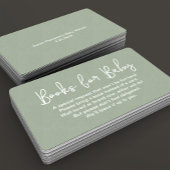 Modern Script Sage Green Baby Dusche Buchanfrage Begleitkarte