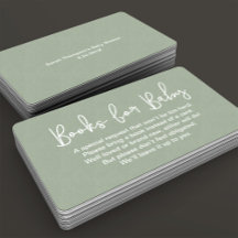 Modern Script Sage Green Baby Dusche Buchanfrage