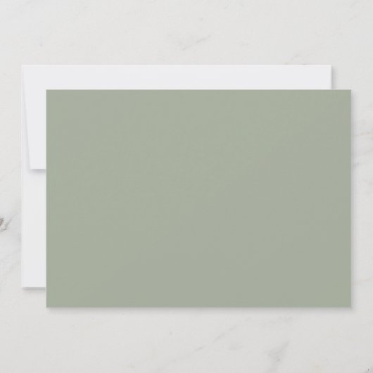 Modern Script Sage Green Brautparty Einladung (Rückseite)