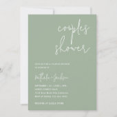 Modern Script Sage Green Couple Brautparty Einladung (Vorderseite)