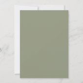 Modern Script Sage Green Formal Wedding Einladung (Rückseite)