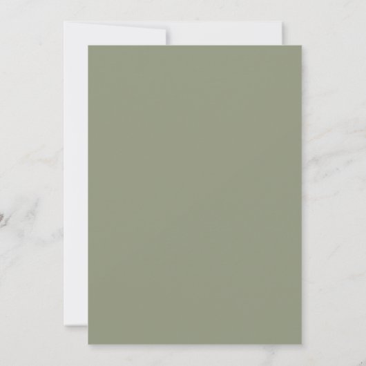 Modern Script Sage Green Formal Wedding Einladung (Rückseite)
