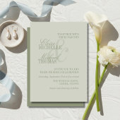 Modern Script Sage Green Formal Wedding Einladung
