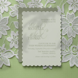 Modern Script Sage Green Formal Wedding Einladung