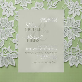 Modern Script Sage Green Formal Wedding Folieneinladung